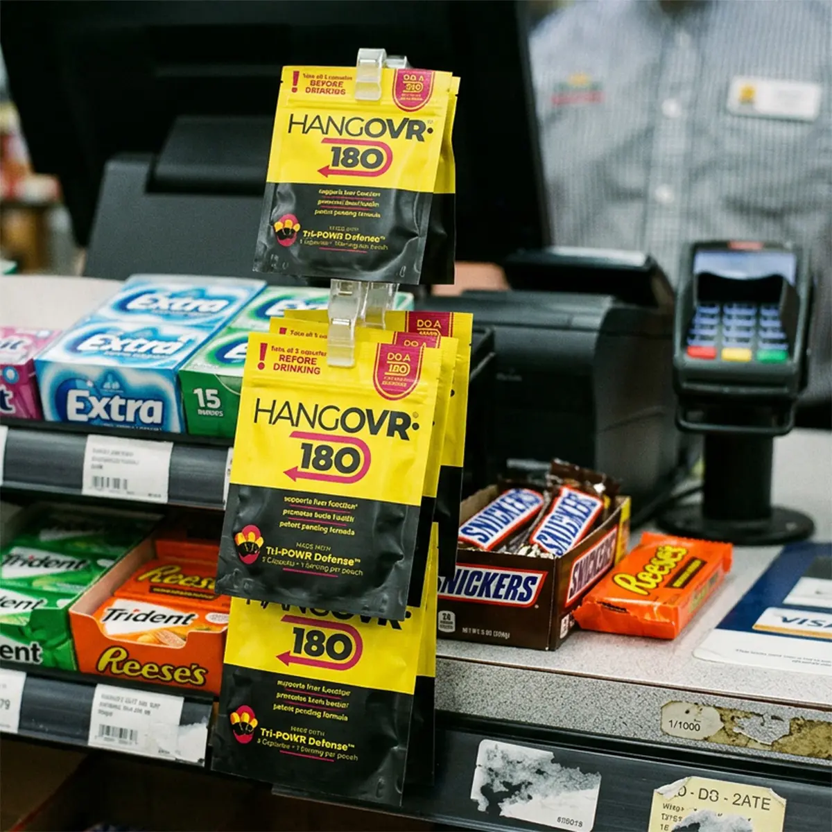HANGOVR180® on convenience store shelf