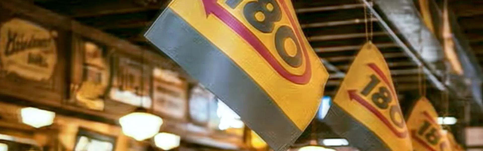 HANGOVR180® flags in a bar
